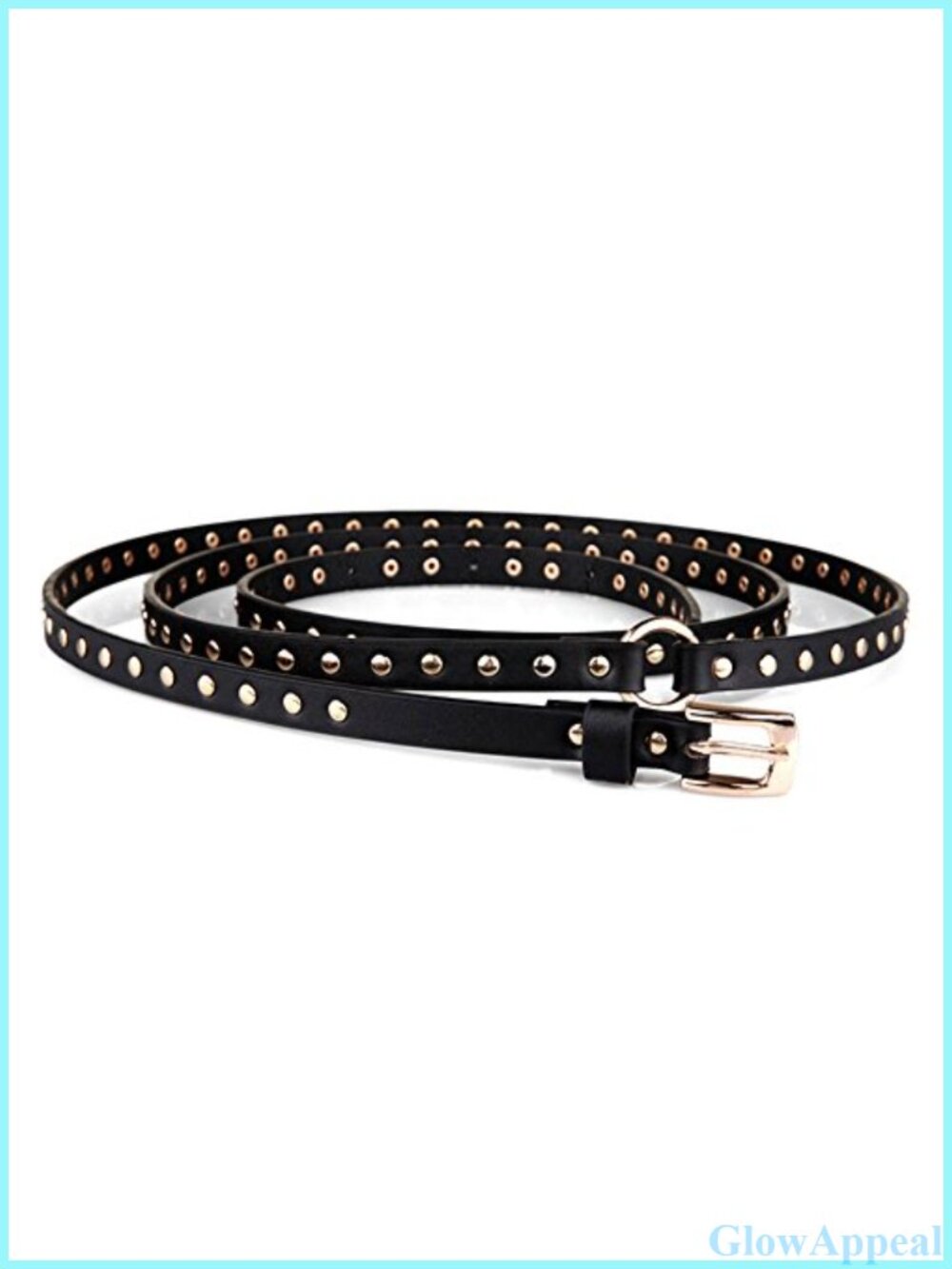 Genuine Leather Studded Double Wrap Punk Jean Belt